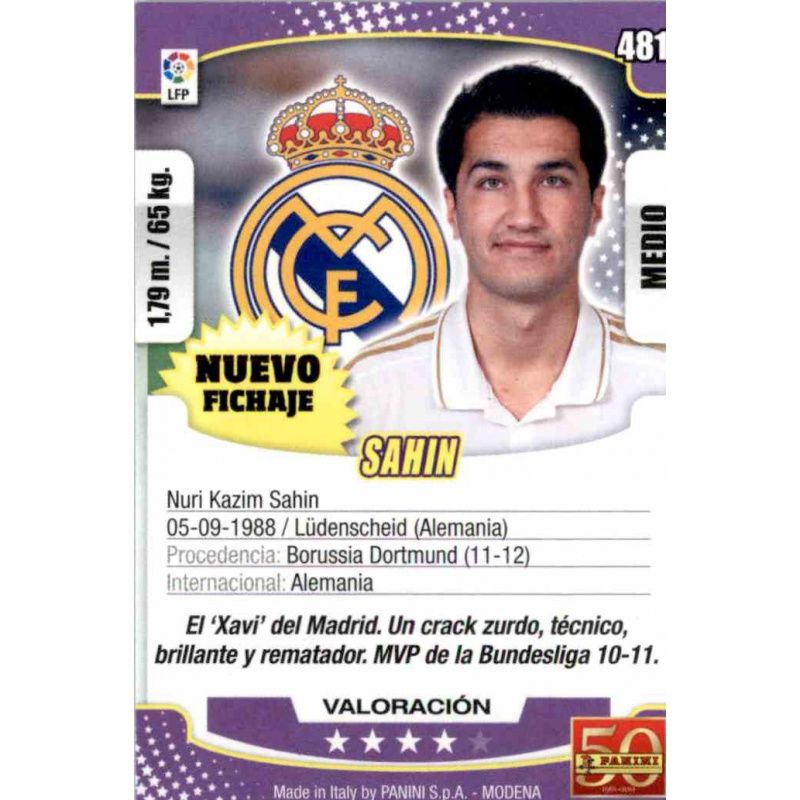 Comprar Trading Card Sahin Nuevas Fichas Real Madrid Panini Megacracks