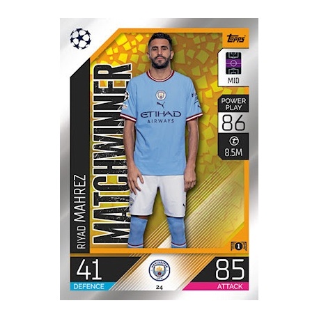 Venta Cromos Riyad Mahrez Matchwinner Manchester City Topps Match Attax