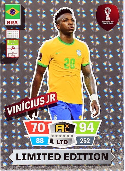 010 Vinícius Jr Brazil Rookies Panini World Cup 2022 Adrenalyn XL