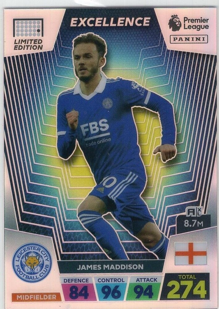 Buy Cards James Maddison Excellence Adrenalyn Premier League 2023