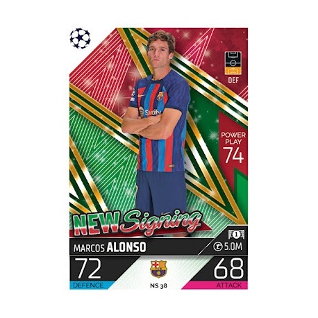 Buy Cards Marcos Alonso Barcelona New Signing Match Attax 22/23