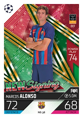 Buy Cards Marcos Alonso Barcelona New Signing Match Attax 22/23