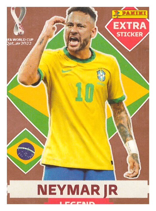 neymar jr gold oro brasil extra sticker legend - Buy Collectible