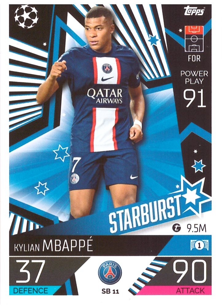 Trading Cards Kylian Mbappé PSG Match Attax Extra 22/23