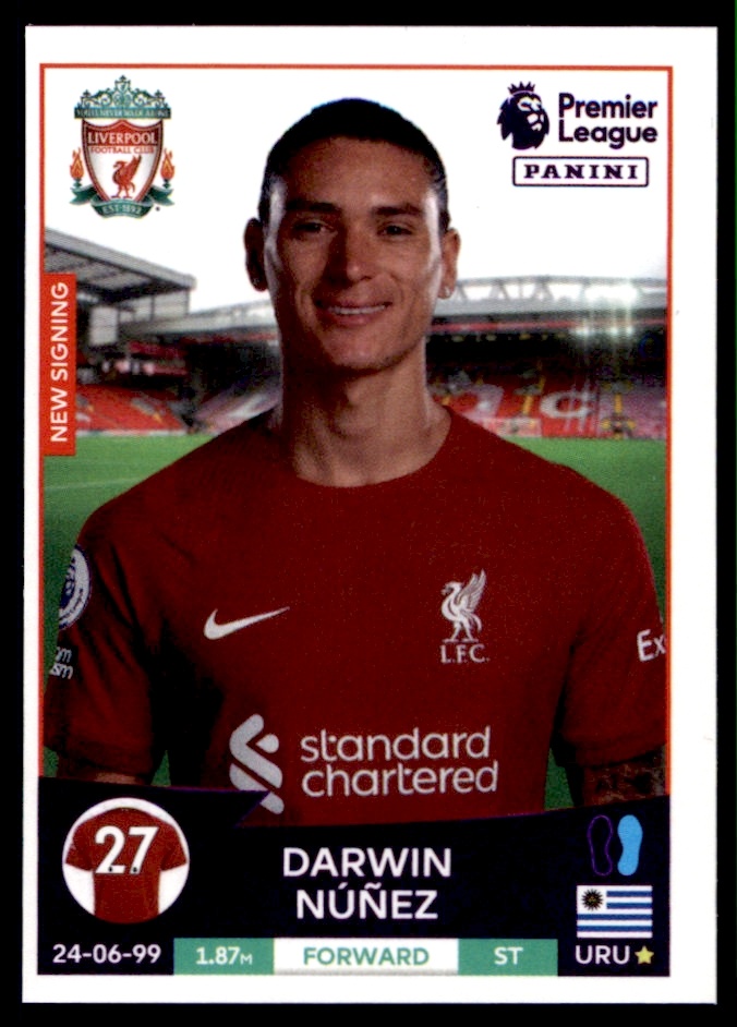 Buy Sticker Darwin Núñez Liverpool Panini Premier League 2022/23 Stickers