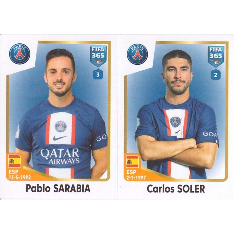 Buy Sticker Pablo Sarabia  Carlos Soler PSG Panini Fifa 365 The Golden
