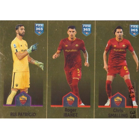 Sale Sticker Rui Patrício - Roger Ibañez - Chris Smalling AS Roma Panini  Fifa 365 The Golden World Of Football