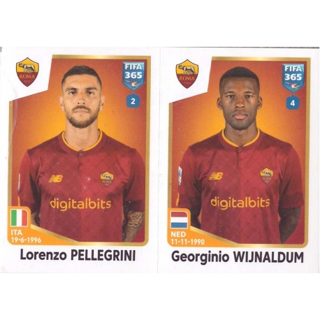 Sale Sticker of Lorenzo Pellegrini - Georginio Wijnaldum AS Roma Panini  Fifa 365 Stickers 2023