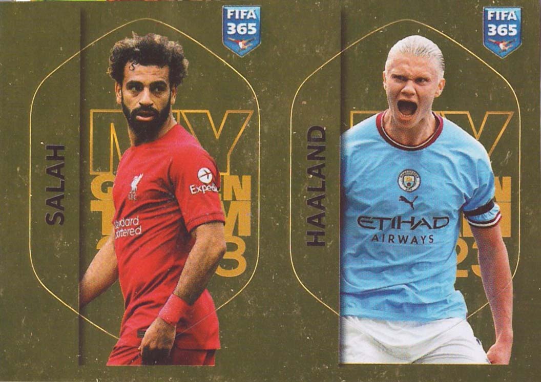 FIFA 365 2023 My Golden Team sticker SALAH/HAALAND , MINT Panini