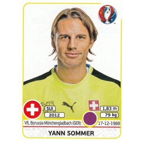 Venta Cromo de Yann Sommer Switzerland Panini Euro 2016 France