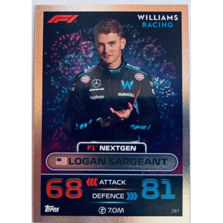 Sale Cards Logan Sargeant F1 NEXTGEN Topps Turbo Attax 2023