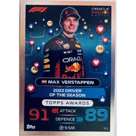 Max Verstappen Topps Awards 305