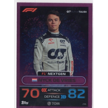 Buy Cards Nyck de Vries Pink Parallel F1 NEXTGEN Topps Turbo Attax 2023