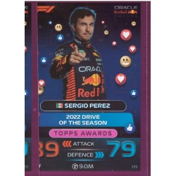 Sergio Perez Pink Parallel Topps Awards 299