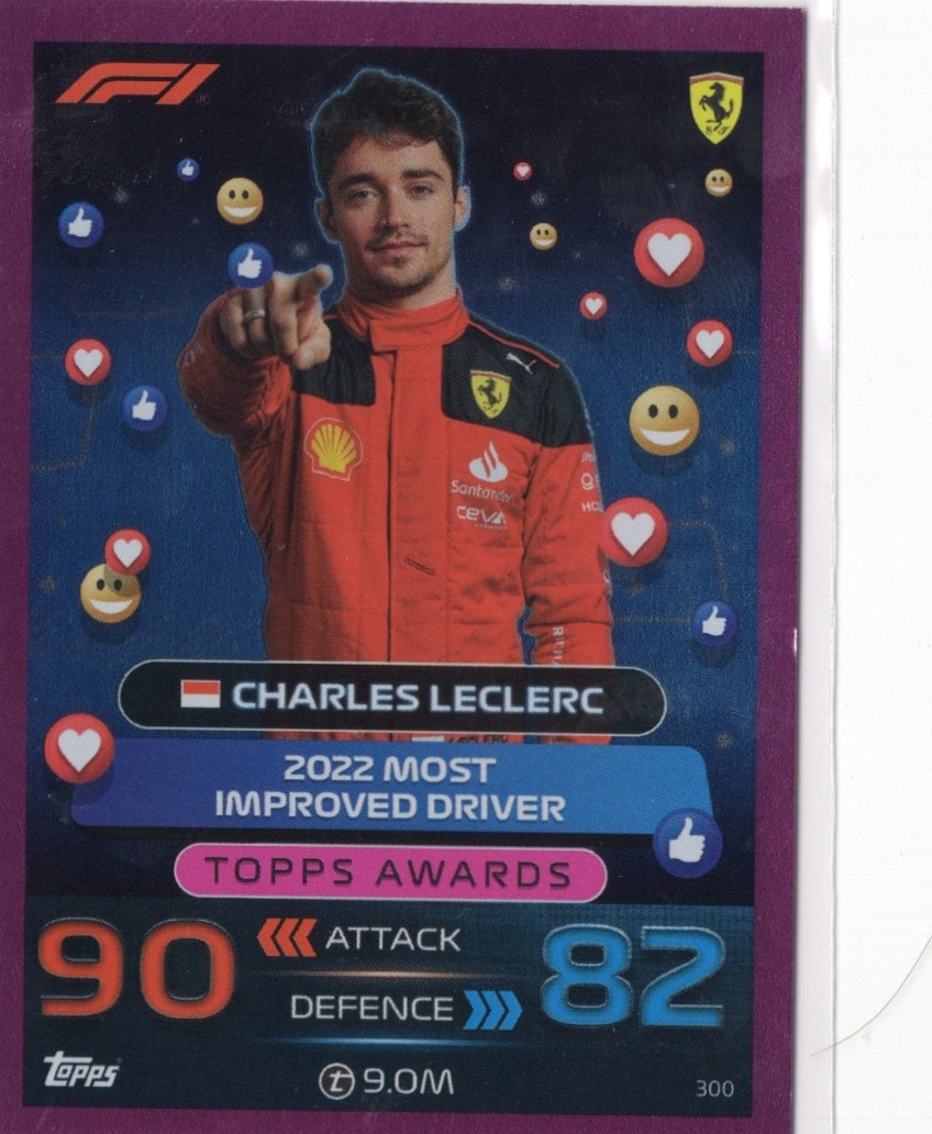 2022 Topps Lights Out F1 Charles LeClerc Pink (044/150) PSA 9 - POP 2