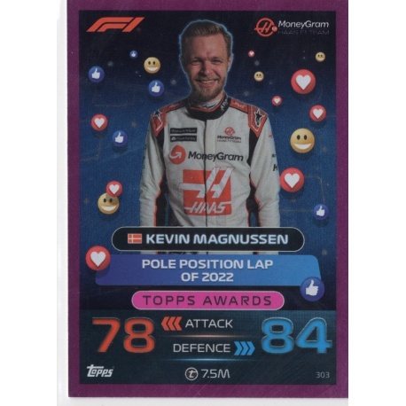 Kevin Magnussen Pink Parallel Topps Awards 303