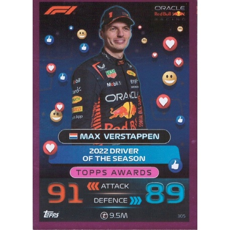 Max Verstappen Pink Parallel Topps Awards 305