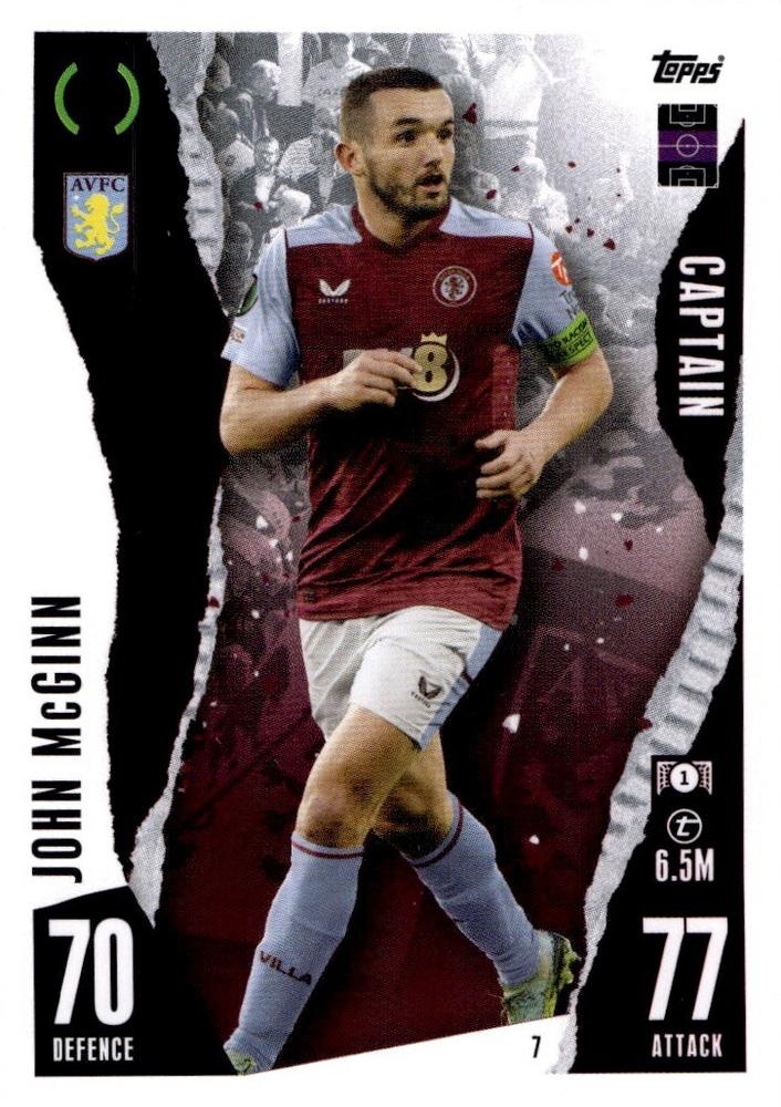 Offer Soccer Cards John McGinn Aston Villa Captain Topps Match 