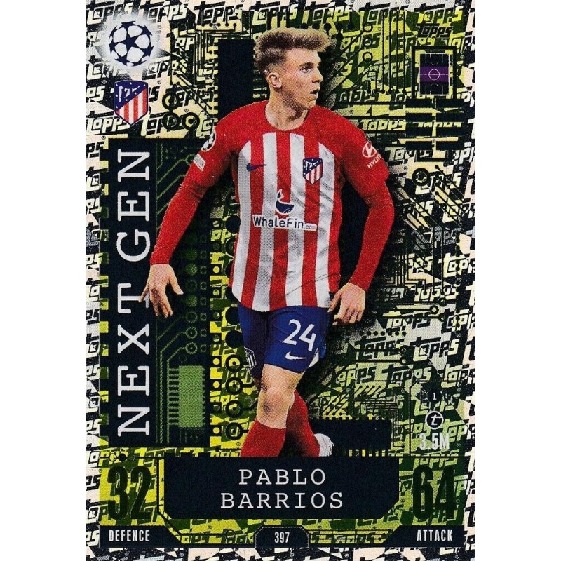 Buy Cards Pablo Barrios Atlético Madrid Next Gen Topps Match Attax 