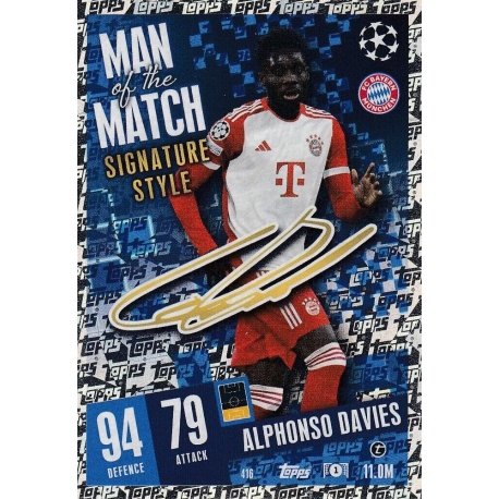 Alphonso Davies Man of the Match Signature Style Bayern München 416