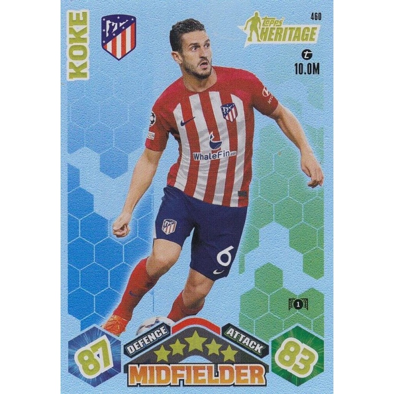 Offer Soccer Cards Koke Atlético Madrid Topps Heritage Match Attax 