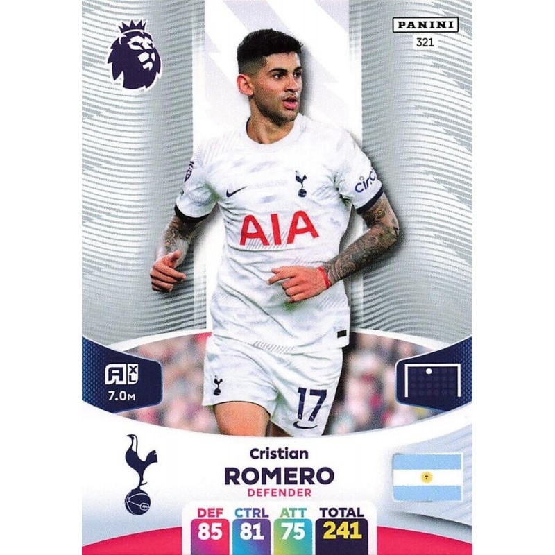 Sale Cards Cristian Romero Tottenham Hotspur Adrenalyn XL Premier 