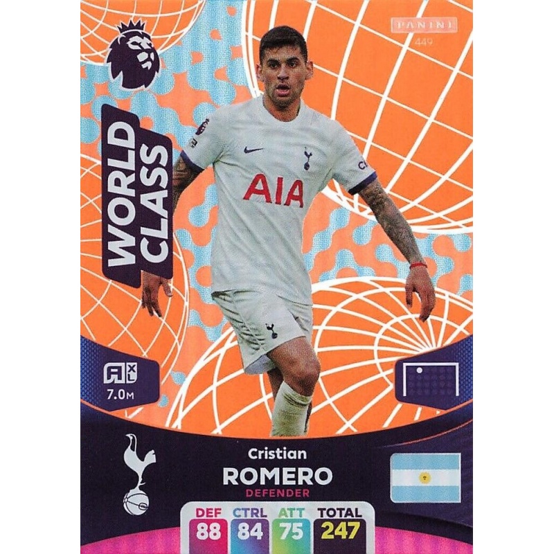 Offer Soccer Cards Cristian Romero World Class Panini Adrenalyn XL 