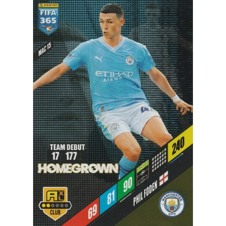 Phil Foden Homegrown Manchester City MAC 15