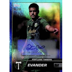 Evander Base Autographs Blue Foil 81/99 Portland Timbers 65