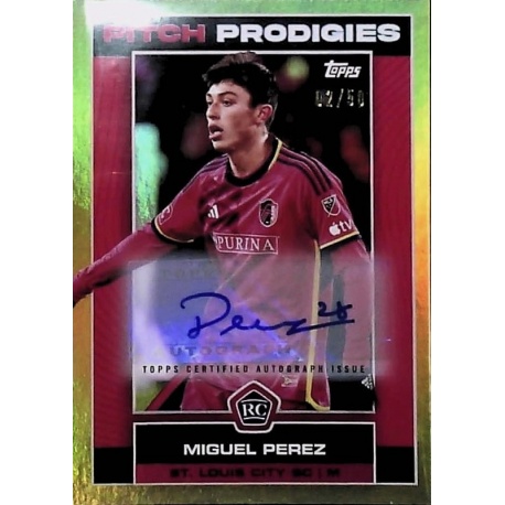 Miguel Perez Base Autographs Gold Foil 02/50 St. Louis City SC 133