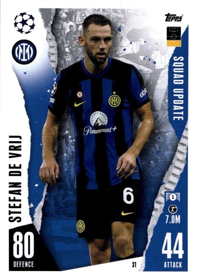 Sale Online Stefan de Vrij Squad Update Match Attax Extra 2024