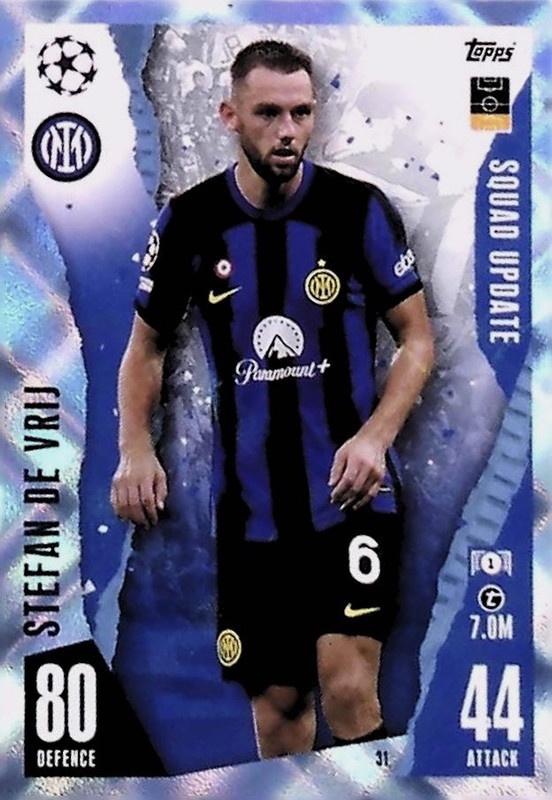 Buy Cards Stefan de Vrij Crystal Parallel Squad Update Match Attax