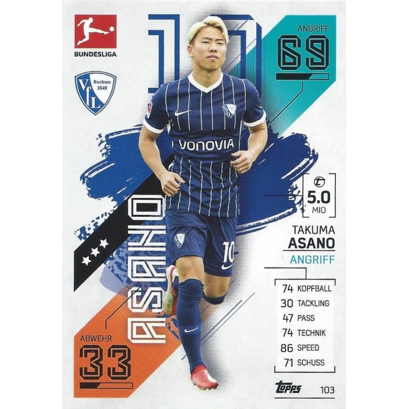 Sale Cards Takuma Asano Vfl Bochum 1848 Topps Match Attax Bundesliga ...