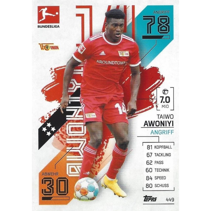 Sale Online Taiwo Awoniyi Transfer Update Topps Match Attax Bundesliga ...