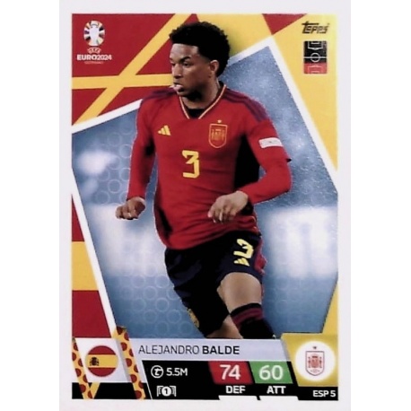 Soccer Cards Alejandro Balde Spain Euro 2024 Topps