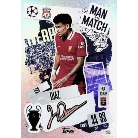 Luis Díaz Man of the Match Signature Style Liverpool 399