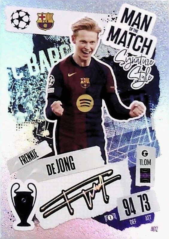 Sale Cards Frenkie de Jong Man of the Match Signature Style Barcelona Topps  Match Attax 24/25