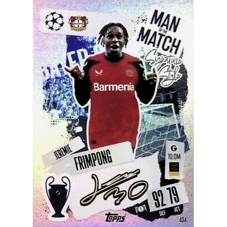 Jeremie Frimpong Man of the Match Signature Style Bayer 04 Leverkusen 404