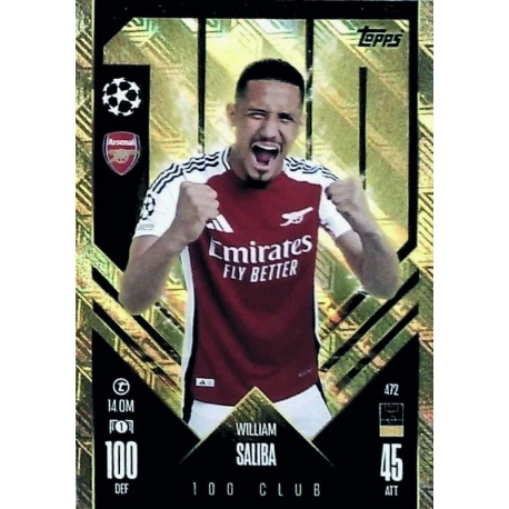 William Saliba 100 Club Arsenal 472