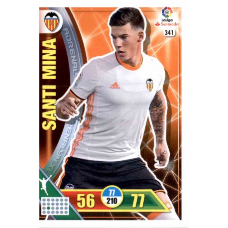 Santi Mina Valencia 341 Adrenalyn XL La Liga 2016-17