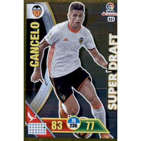 Cancelo - Valencia Super Draft 431 Adrenalyn XL La Liga 2016-17