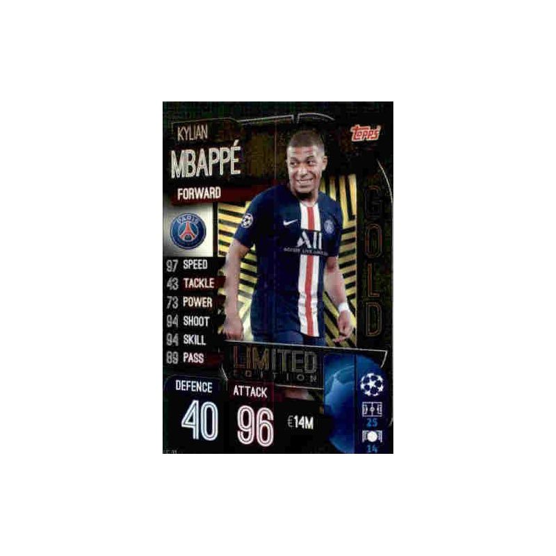 Sale Card Online Kylian Mbappé Limited Edition Paris Saint Germain