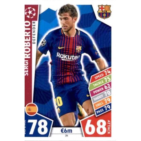 Sergi Roberto Barcelona 26 Match Attax Champions 2017-18