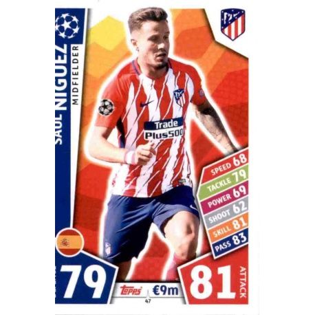 Saúl Ñíguez Atlético Madrid 47 Match Attax Champions 2017-18