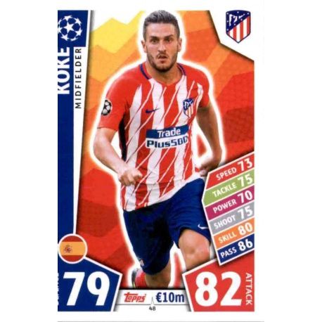 Koke Atlético Madrid 48 Match Attax Champions 2017-18