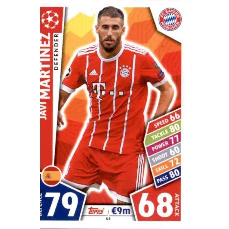 Javi Martínez Bayern Munich 62 Match Attax Champions 2017-18