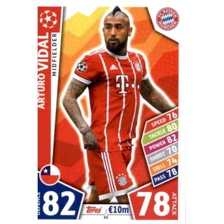 Arturo Vidal Bayern Munich 65 Match Attax Champions 2017-18