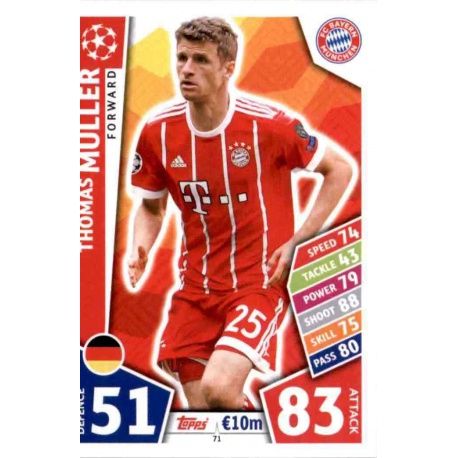 Thomas Müller Bayern Munich 71 Match Attax Champions 2017-18