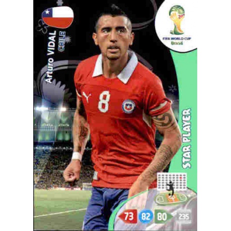 Arturo Vidal Star Player Chile 72 Adrenalyn XL Brasil 2014