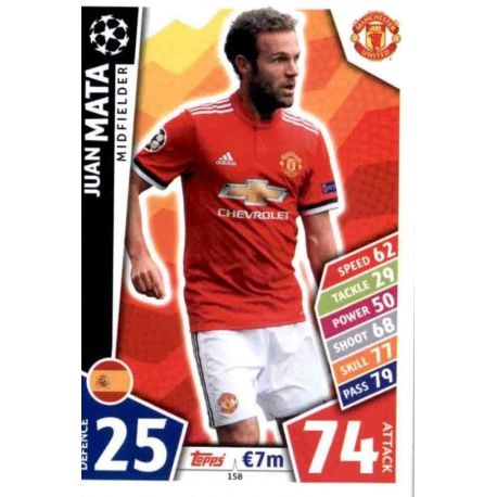 Juan Mata Manchester United 158 Match Attax Champions 2017-18